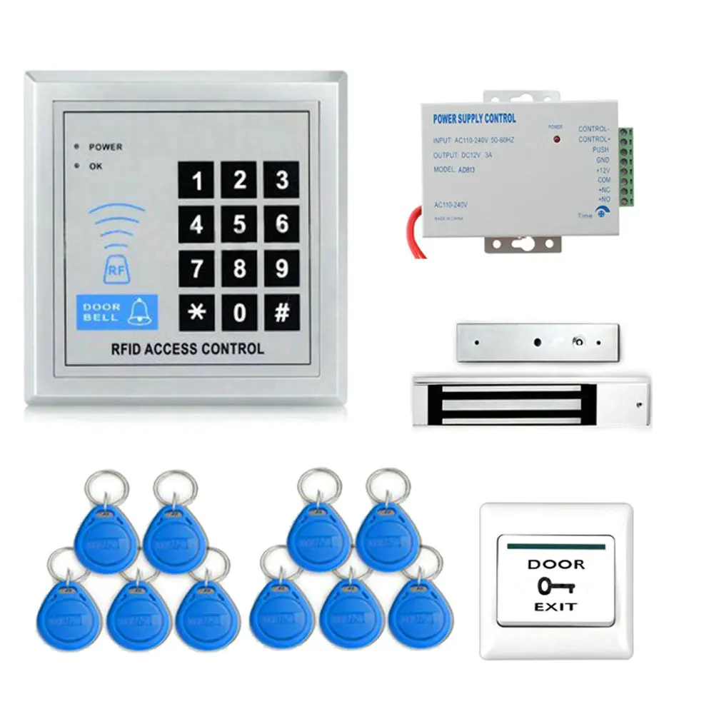 

Full RFID Door Access Control System Kit Set (180kg 350LB Electric Magnetic Lock + Access Control Power Supply Free Shipping