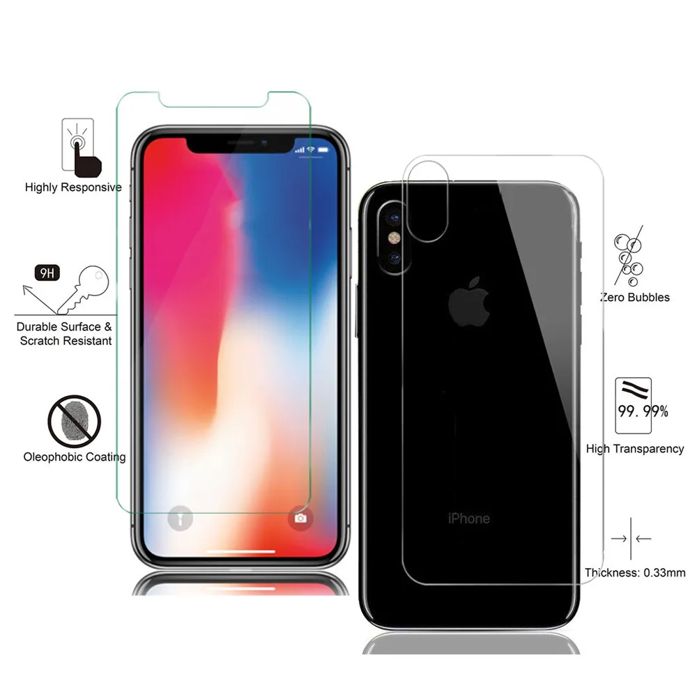 Переднее заднее закаленное стекло для iPhone XS MAX XR X Защита экрана x max xr защитная