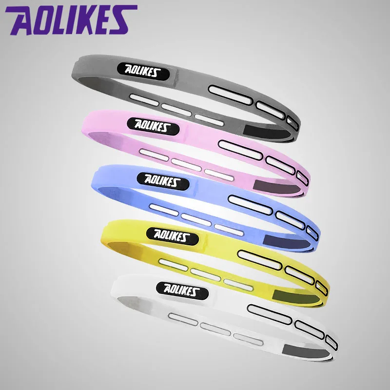 AOLIKES, 1 шт., Эластичная головная повязка, мягкий силиконовый, для бега, йоги, пота, для мужчин, женщин, для фитнеса, баскетбола, тенниса, повязка на голову