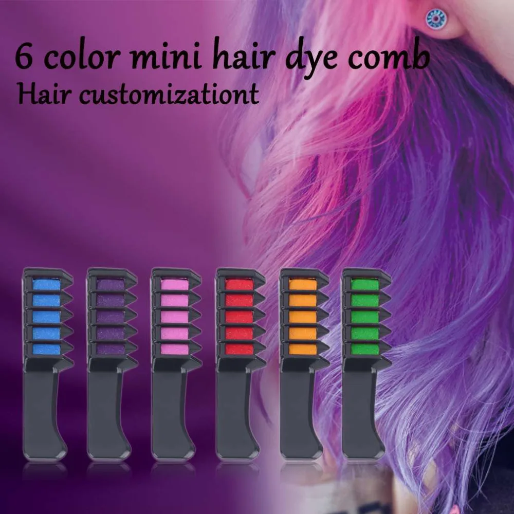 2 шт. цветная Перманентная меловая пудра с расческой|colorful hair comb|hair color combcolor comb |