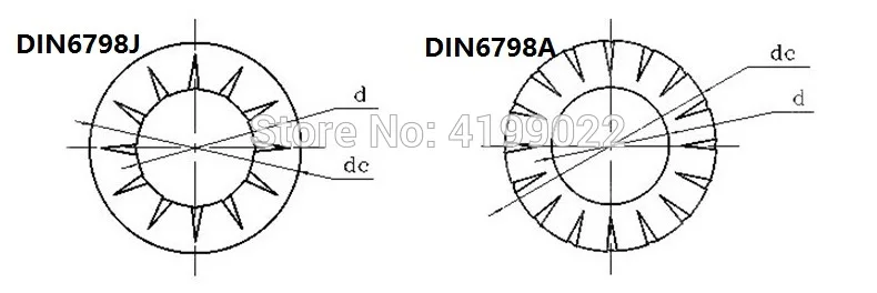 100 шт. DIN6798A наружные или внутренние зубцы DIN6798J M3 M4 M5/6/8/10 шайбы из нержавеющей стали
