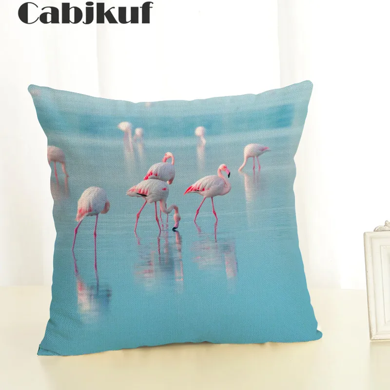 New 45x45 Seaside Scenery Housewear Leaf Ocean Chair Cushion Cover Soft Pillow Case Cojines Almofadas Cotton Linen Square | Дом и сад