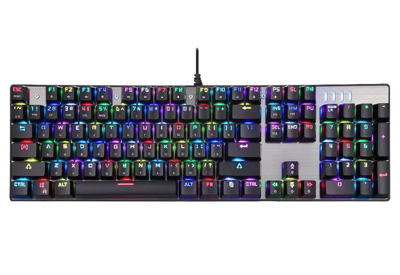 Motospeed CK104 металлический переключатель с 104 клавишами RGB игровая Проводная Механическая клавиатура светодиодный с подсветкой анти-привидение для геймерского компьютера