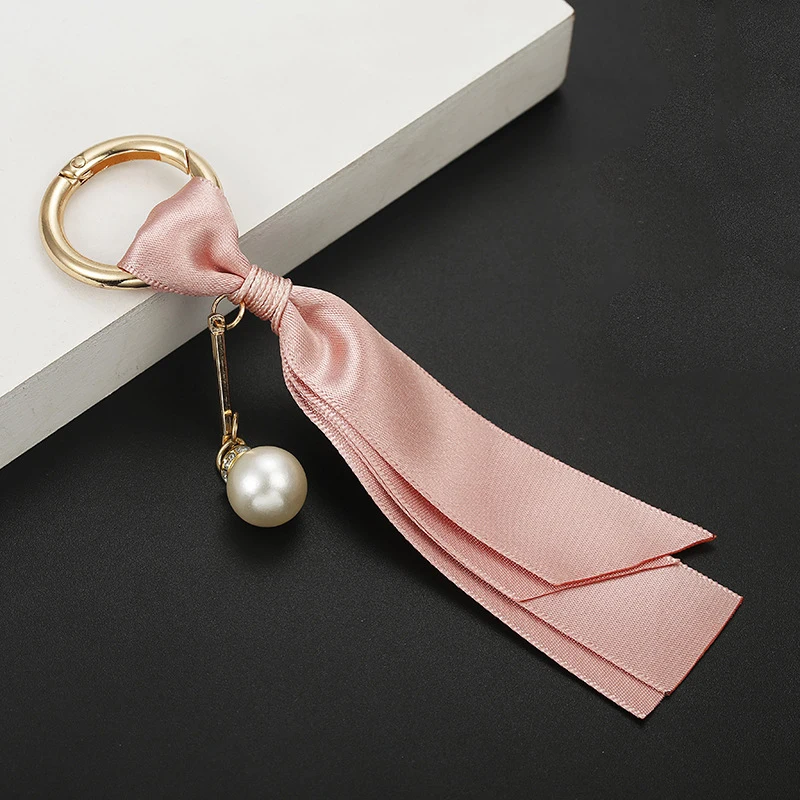 Тканевая лента жемчужный брелок Подвеска декоративный элегантный Золотое