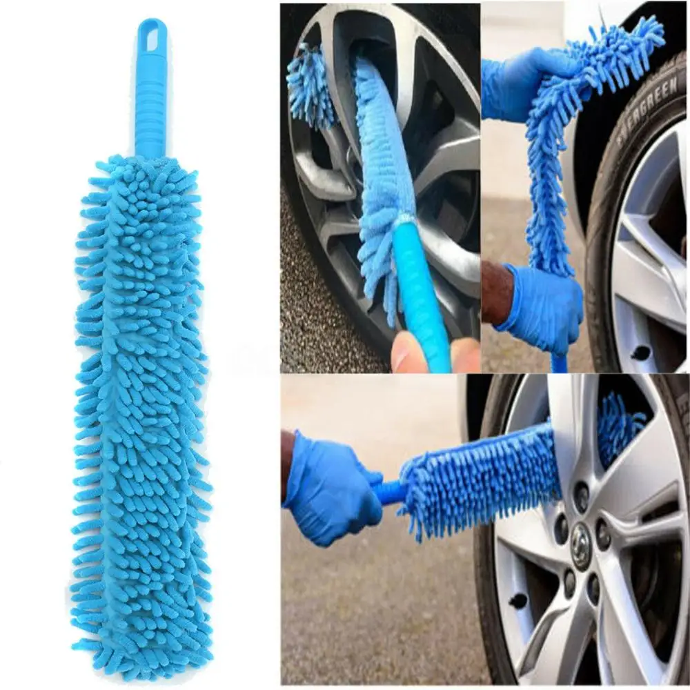 

Long Soft Flexible Microfiber Double Cleaning Brush Car Wash Tool Wheel Cleaner