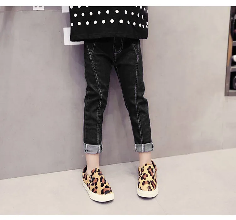 

Girls autumn jeans denim trousers Slim feet pencil pants fashion stretch baby pants 2018 children clothing
