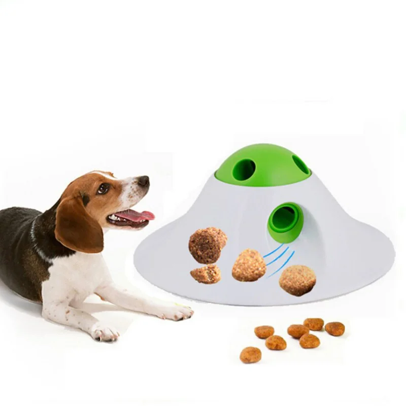 Pet игрушечная летающая тарелка интерактивные диспенсер активности собака игрушка развлекаться дозатор корма для домашних животных снэк-мяч головоломок утечки игрушки в виде угощений