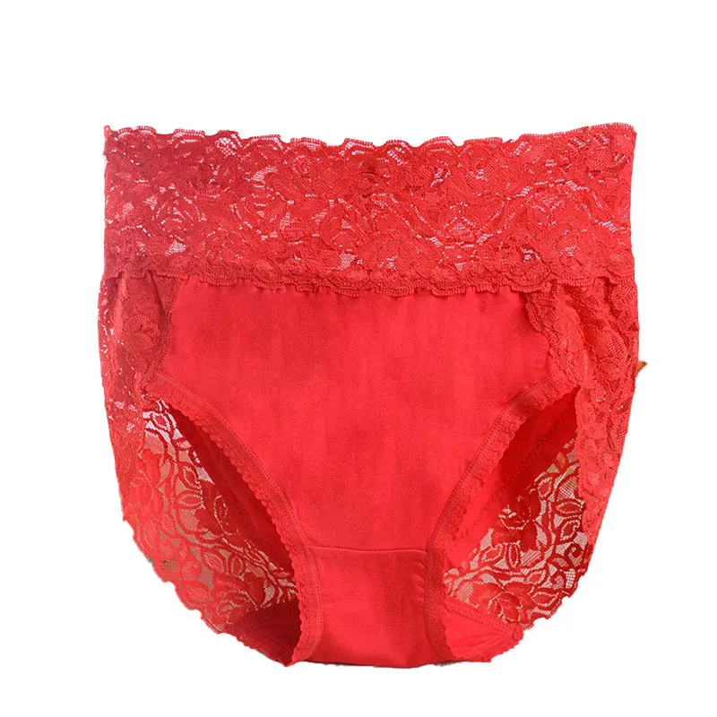 A Red Новое поступление Ropa Interior Femenina, кружевное сексуальное нижнее белье, трусы, женское нижнее белье размера плюс, женские трусики с высокой талией, трусы - Цвет: A Red