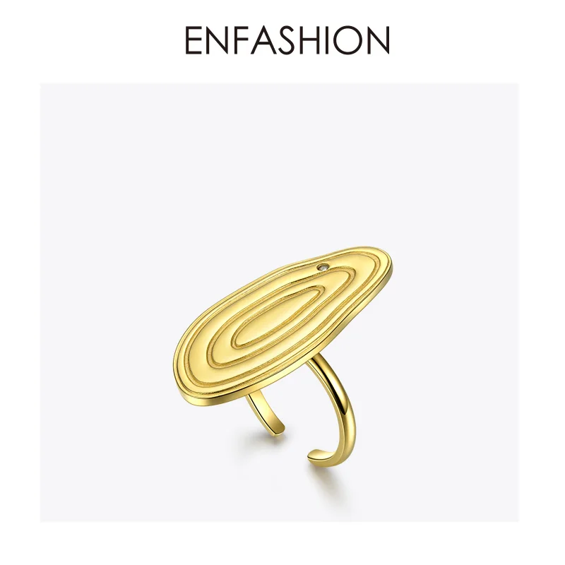 Enfashion кольца для женщин золотого цвета из нержавеющей стали, большое годовое кольцо, регулируемое модное ювелирное изделие Anillos Mujer R184008