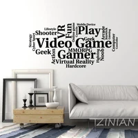 Video Games Cloud Words Wall Stickers Bedroom Gamer Room Art Decoration Wall Decals Game Company Office Modern Decor Murals Z564