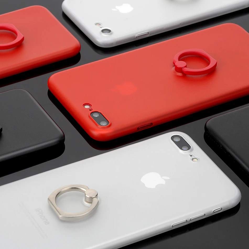 Чехол для iPhone 7 8 с кольцом-держателем для пальца, Rock 0,33 мм Тонкий чехол для телефона для iPhone 7plus 8plus задняя крышка с подставкой