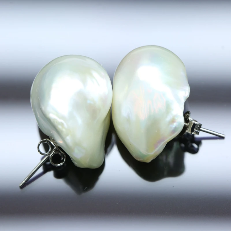 Серебряные серьги гвоздики с натуральным пресноводным жемчугом|stud earrings|earrings