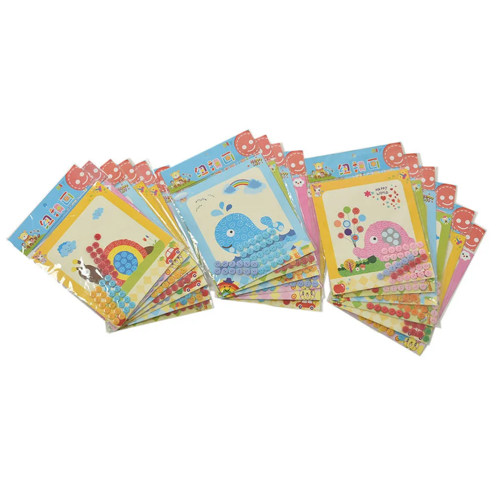

1pc DIY Creative Educational Button Painting Craft Over 3 Years Kid Art Handmade Sticky Toys Children Gifts