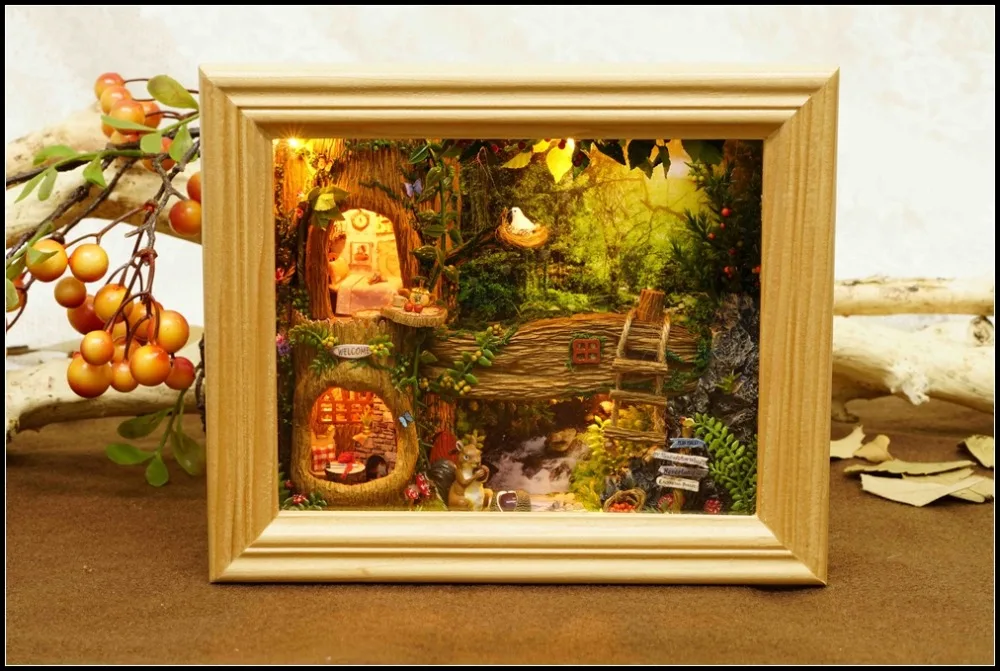 DIY деревянный кукольный дом кукольных домиков CASA DE BONECA мебель комплект игрушки POPPENHUIS подарок гайки станции кукольных домиков W006