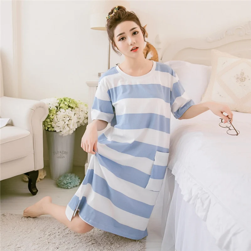 Пижама женская хлопковая летняя с коротким рукавом 2019|Ночные сорочки и пижамы| |