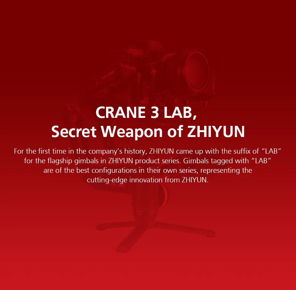 Zhiyun Crane 3 LAB осевой беспроводной FHD камера для передачи изображения стабилизатор