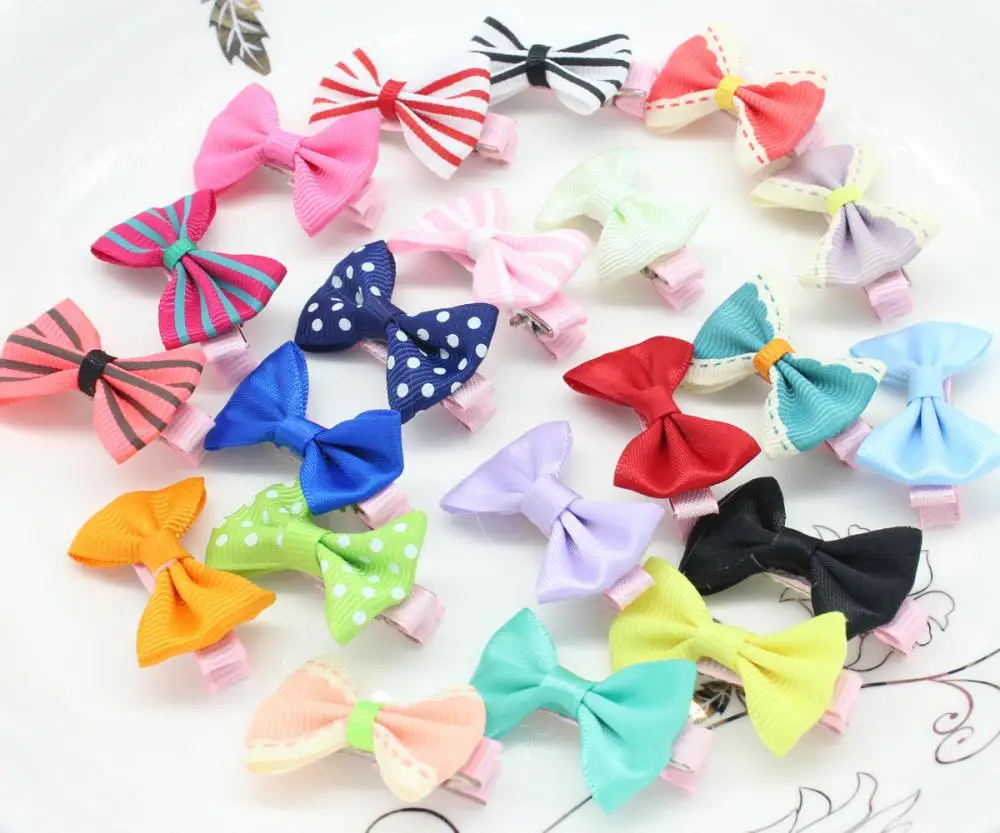 2015 Promotion 50pcs Mini Hair Bows Girl Hairbow Clips. Tuxedo Barrette/alligator Clips for Babies Toddlers Adults free Gift Box | Дом и сад
