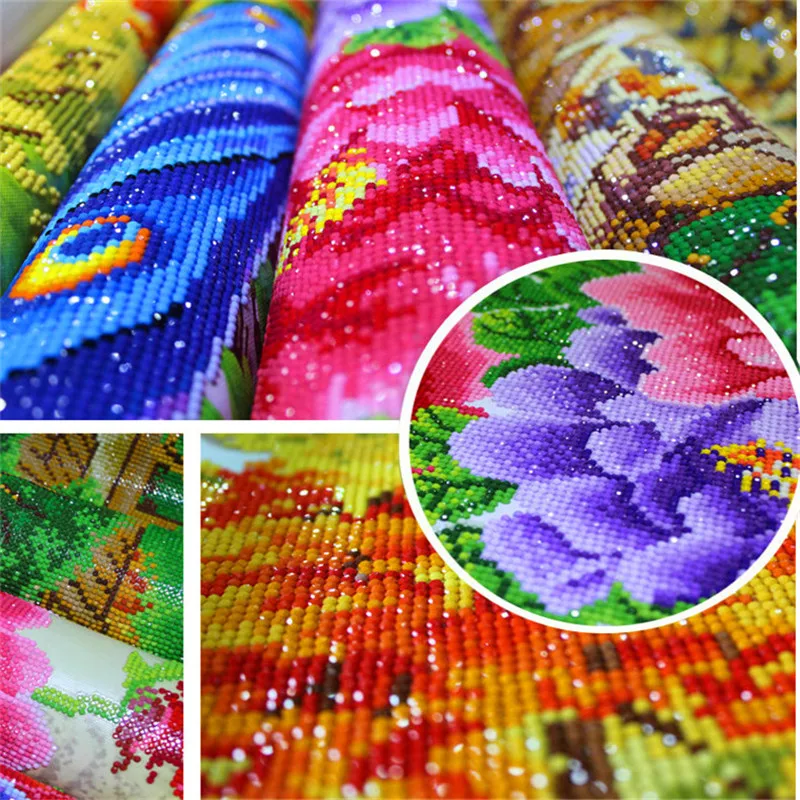 Европейская декоративная живопись цветы 5D алмазная полноразмерная/круглая