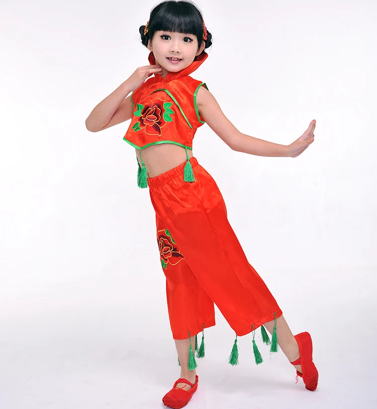 Комплекты для танцев в этническом стиле девочек традиционная китайская одежда