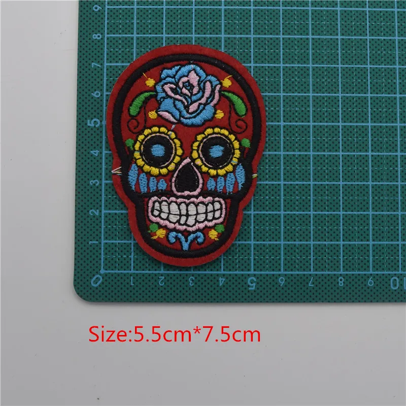 90 шт. вышитая аппликация в виде черепа розы нашивка для утюга дизайн сделай сам