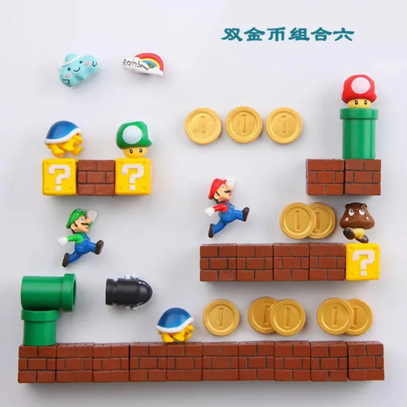 

Super Mary DIY Fridge Refrigerator Magnet TV FC Childhood Game Japan Cartoon Gaming Cartoon 3D Ice Box Paster Icebox Sticker