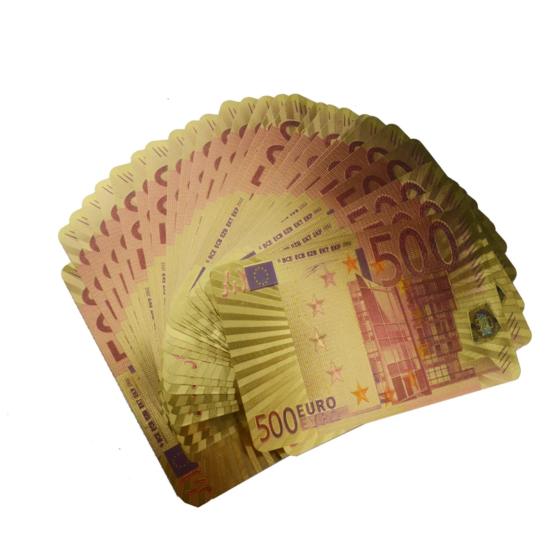 Одна колода игральные карты водонепроницаемый пластик золотой фольги Покер цвет