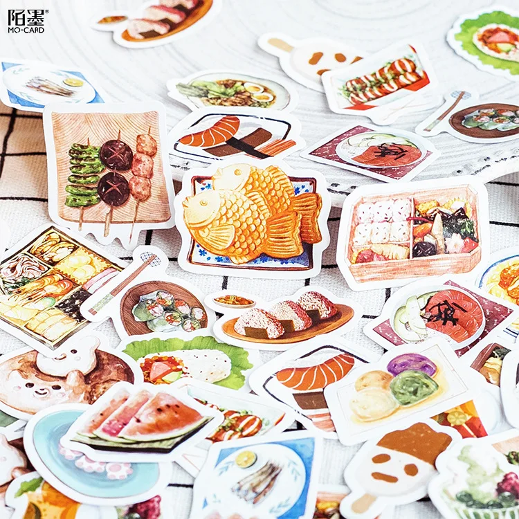 46 шт./упак. повседневные пищевые мини бумажные наклейки Diy альбом дневник в стиле