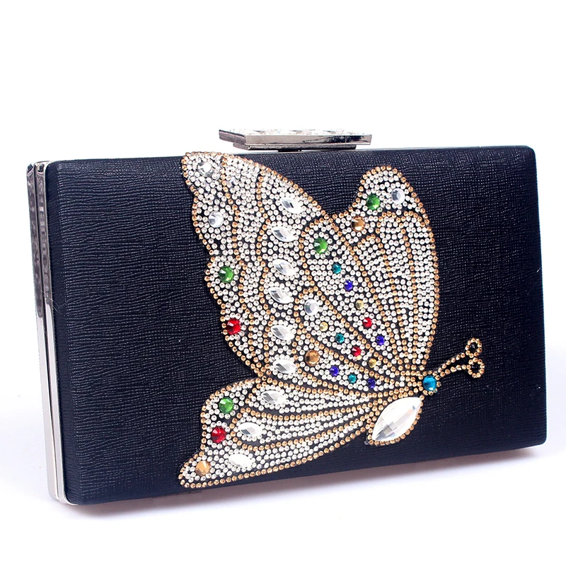 Свадебные сумки с белыми/золотыми/черными стразами вечерняя сумка-клатч