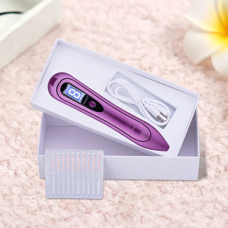 Purple Red Уход за кожей лазер моль Татуировка карандаш для удаления веснушек ЖК-дисплей Развертки Пятно моль удаление бородавок мозолей темное пятнышко удаления салон красоты - Цвет: Purple Red