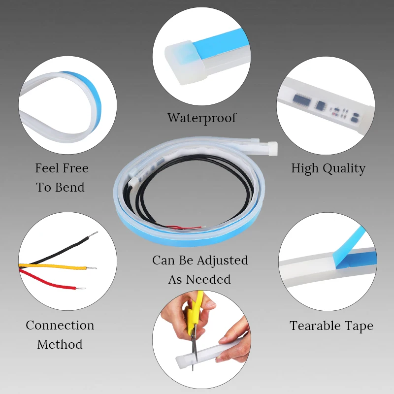 Водонепроницаемые Автомобильные светодиодные дневные ходовые огни лента DRL