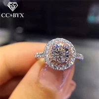 cc wedding rings for women sterling ring charms princess bijoux pink stone bridal engagement jewelry drop shipping cc593