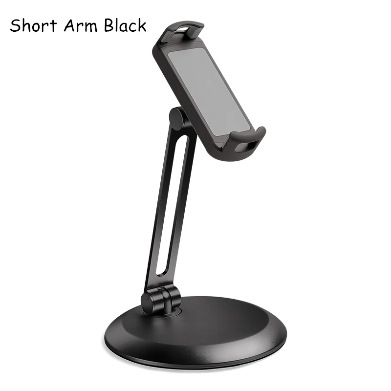 Short arm black Регулируемая подставка для планшета, сверхмощный Настольный держатель для планшета, металлический кронштейн для поддержки 4-1" мобильного телефона/планшетов для iPhone iPad - Цвет: Short arm black