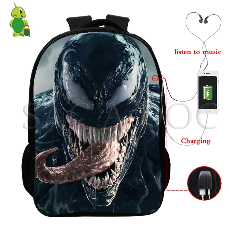 Многофункциональный рюкзак Venom Eddy Comics Hero для женщин и мужчин с usb зарядкой