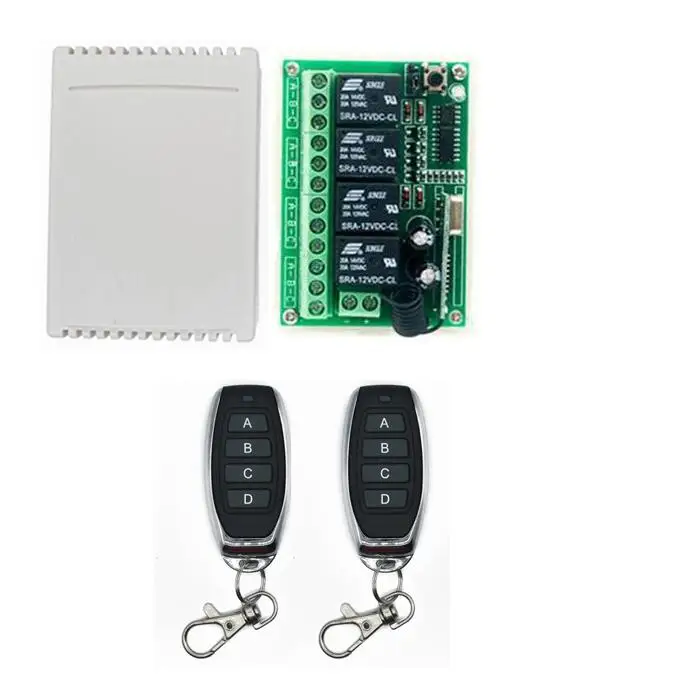433 mhz DC 12V 4CH Radio Controller RF Wireless Relay Remote Control Switch 315MHZ 433MHZ Transmitter Receiver lamp window | Электроника
