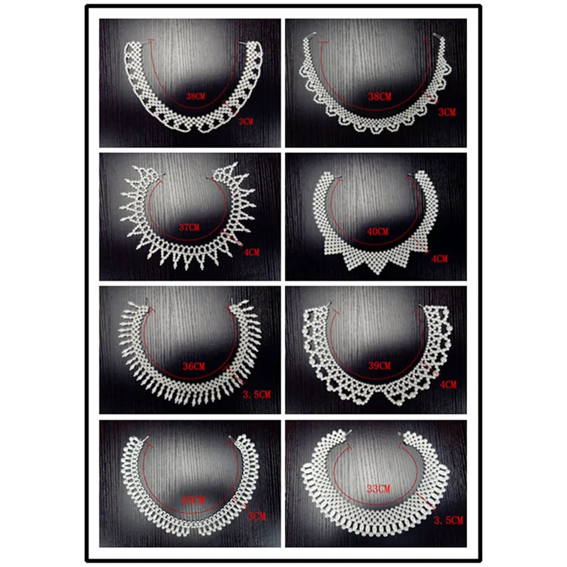1Pc Women Collar Pearl Lace Applique Shirt Decorative Trims DIY Dress Clothes Sewing Accessories ZK767 | Дом и сад