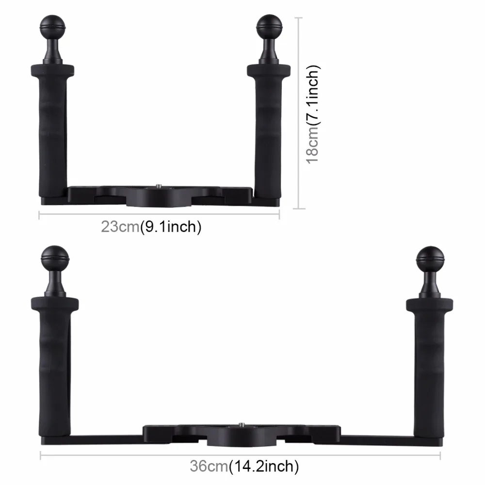 PULUZ Dual Handle Aluminium Tray Stabilizer Rig Underwater Scuba Diving Dive Mount for Gopro DSLR Camera SJCAM Smartphone | Электроника