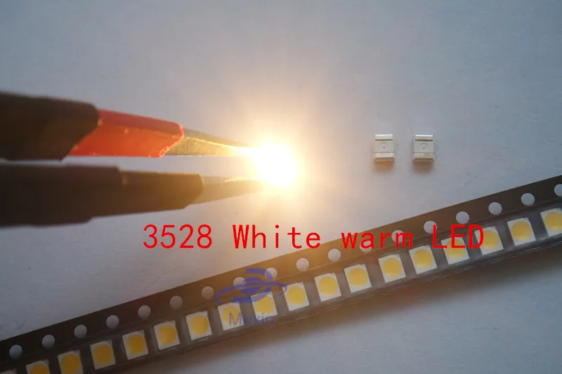 100 шт./лот 3528 светодиод теплый белый 1210 SMD СВЕТОДИОДНЫЙ ультра яркий диод|diode white|diode