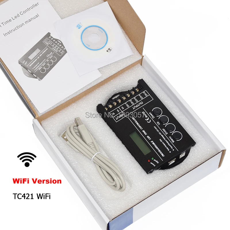 DC12 DC24V TC421 WiFi программируемый светодиодный контроллер диммер rgb аквариумное