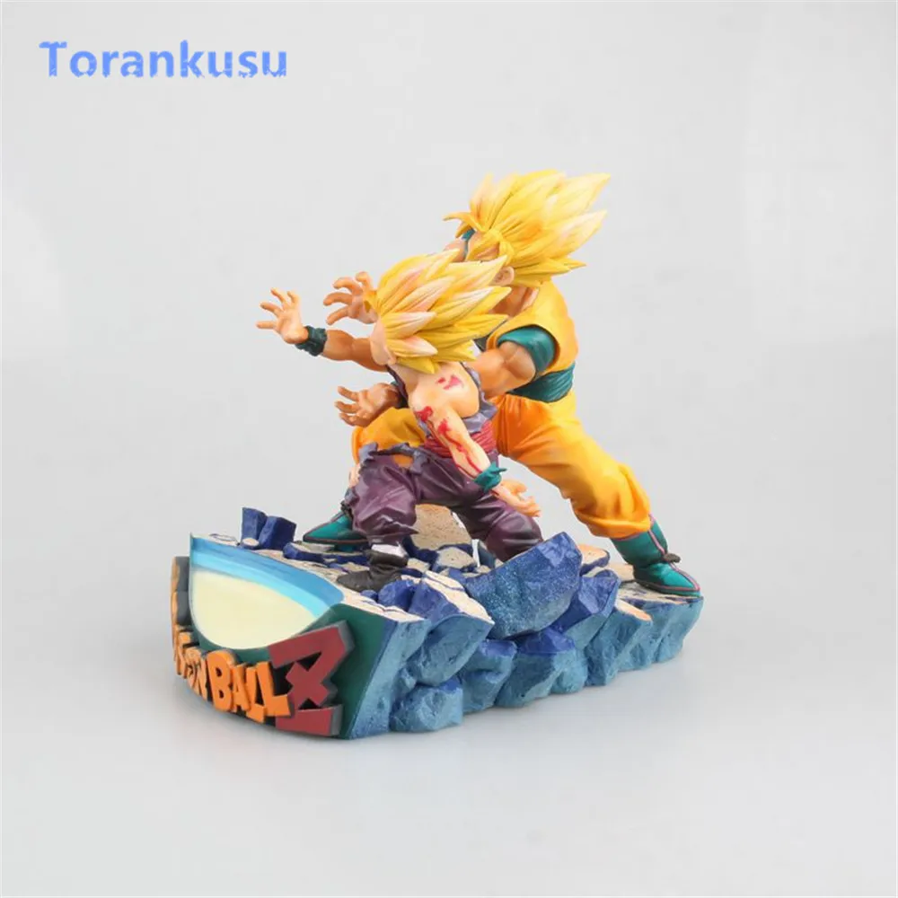 Dragon Ball Z фигурки Супер Saiyan Son Goku &amp Gohan отец с Shock Wave ПВХ Figma кукла Аниме Фигурки