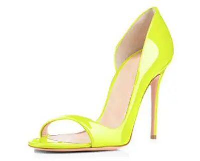 Большие size34-45 женские открытые/белые/черные/желтые босоножки на высоком каблуке