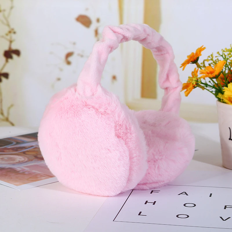Складные теплые детские зимние наушники Удобные однотонные плюшевые для мужчин