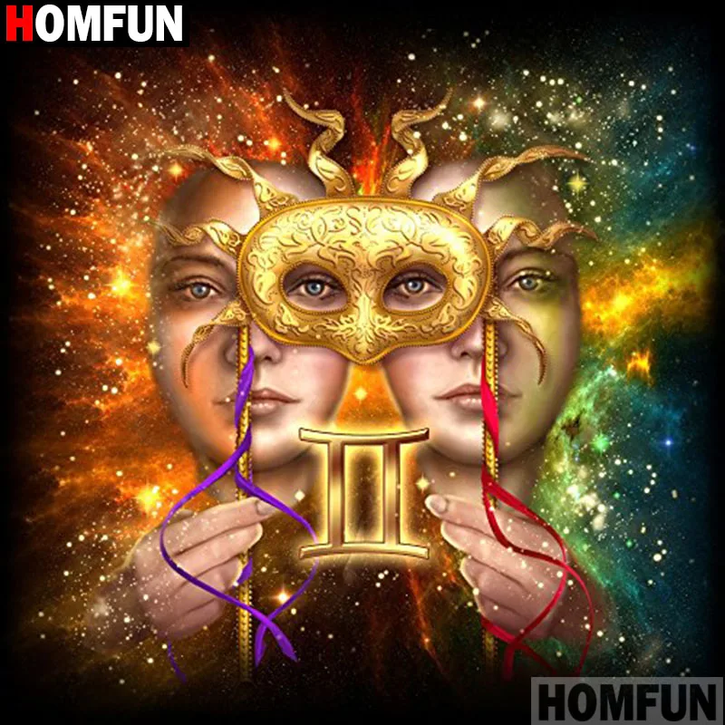 

Алмазная 5d-картина HOMFUN «Мультяшные близнецы», вышивка крестиком из квадратных/круглых страз, домашний декор, A16067