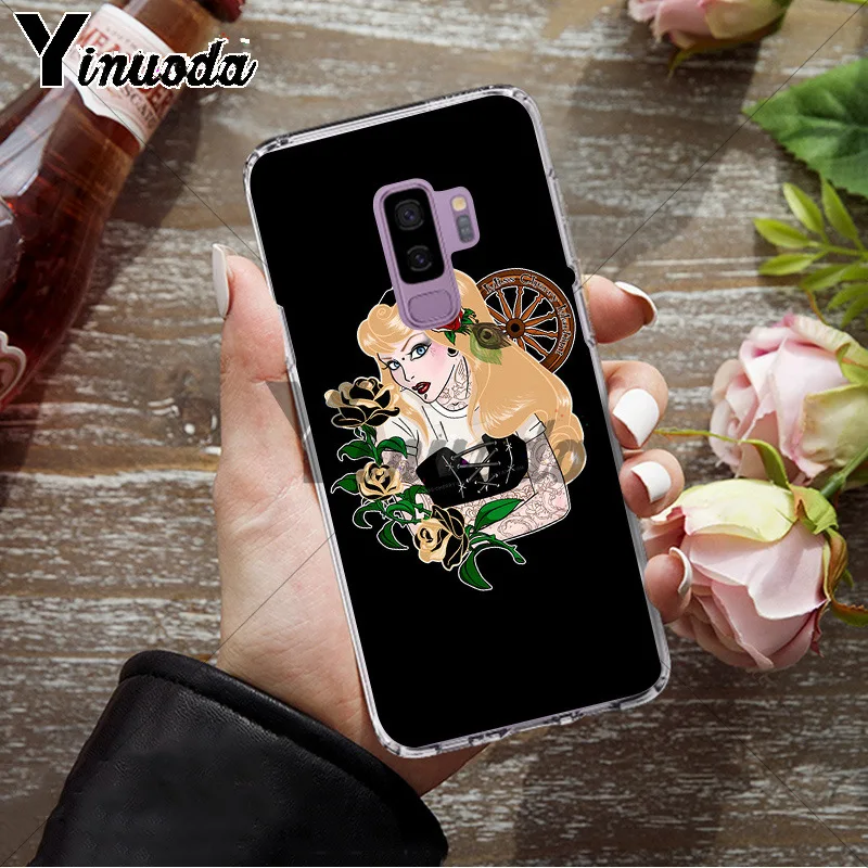 Yinuoda Татуированная принцесса Алиса Ариэль Жасмин чехол для телефона Samsung S9 plus S5 S6