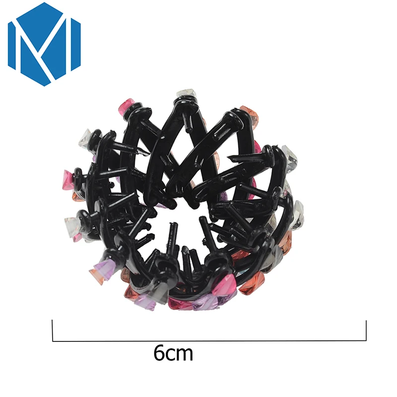 M MISM Women Bun Hair Maker Multi-Color Clips Rhinestone Bird Nest Holder Pearl Expanding Accessories Headwear | Украшения и