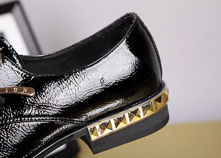 Black Lace Up Leather Men Shoes Rivet Zapatos Hombre Dress Business Oxford Formal Mens Genuine | Обувь