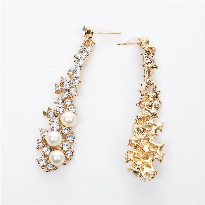 Женские серьги-подвески с кристаллами золотого цвета 2016 | Украшения и аксессуары