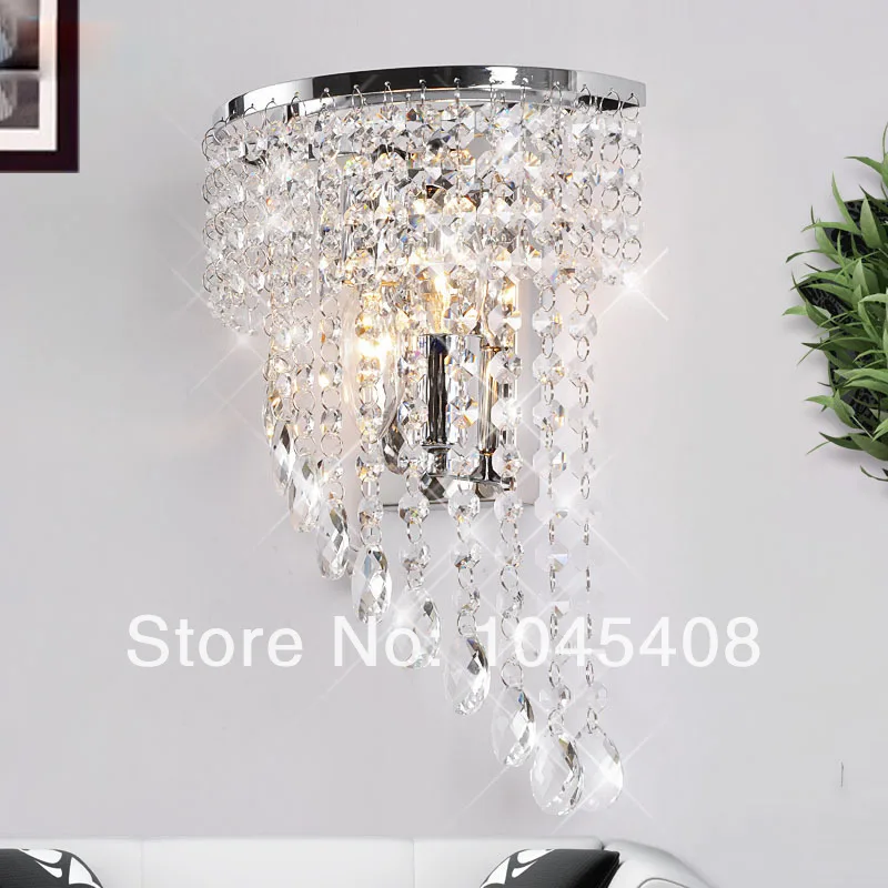 

High quality k9 crystal stainless steel wall lamps modern brief of head lamps