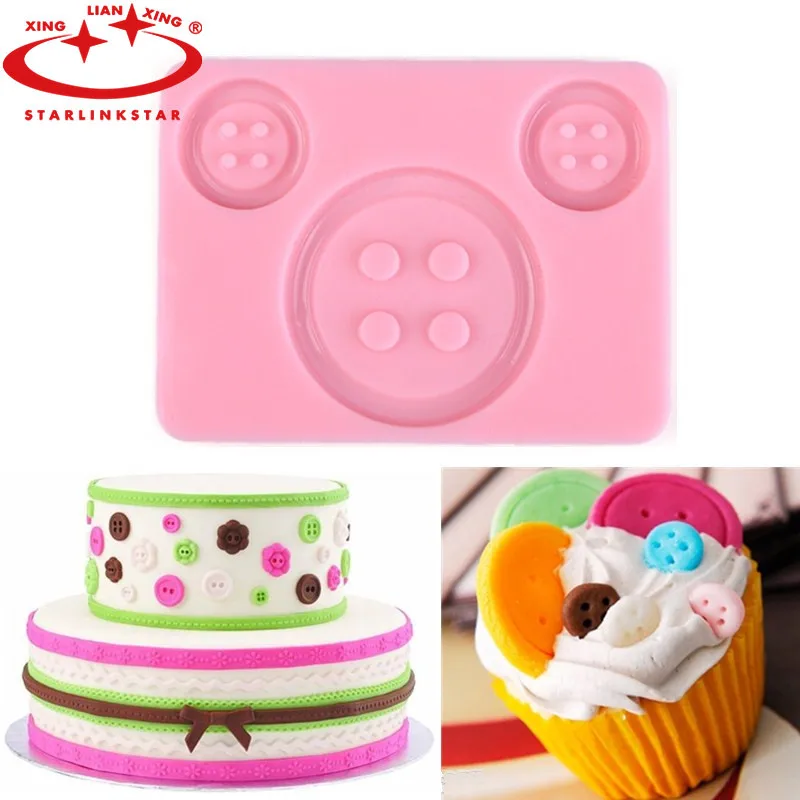 1 pcs Big 2 Small Buttons Shapes Cake Mold Silicone Chocolate Fondant Candy Mould Baking Jelly Ice Decor Tools | Дом и сад