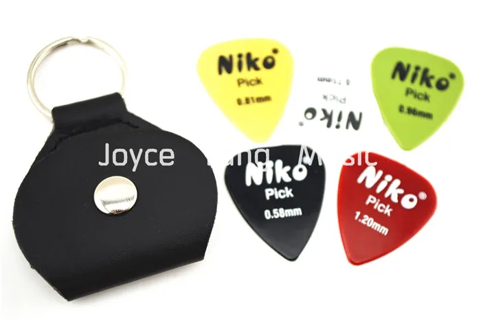 Черный кожаный держатель для гитары + 5 шт. медиаторов Niko Бесплатная доставка|leather