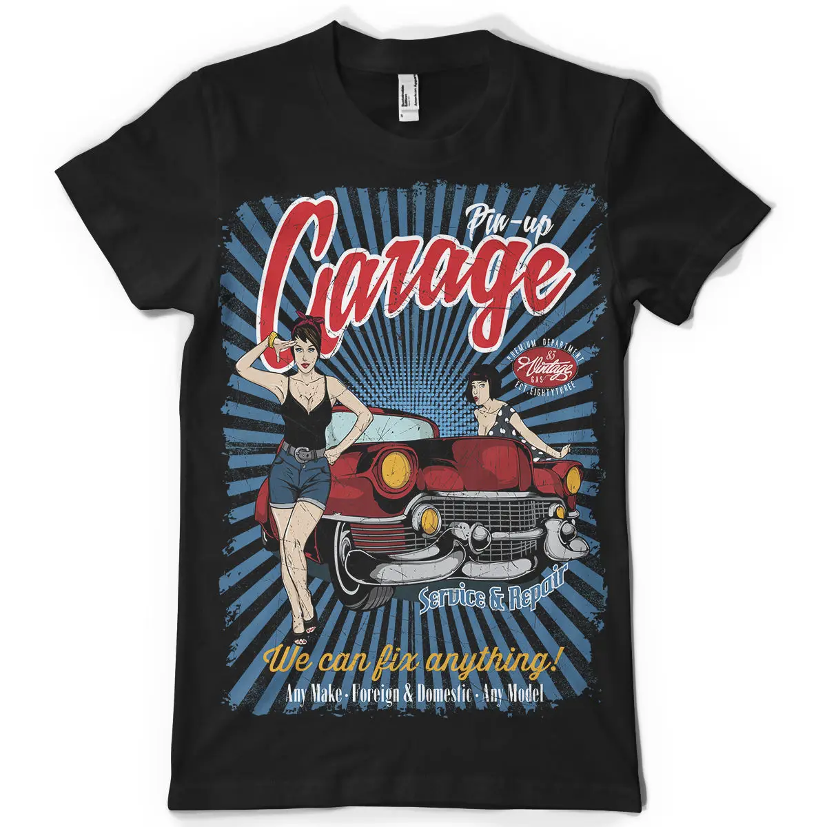 Pin up garage мы можем починить что либо 60 s винтажная мышечная машупа Мужская футболка